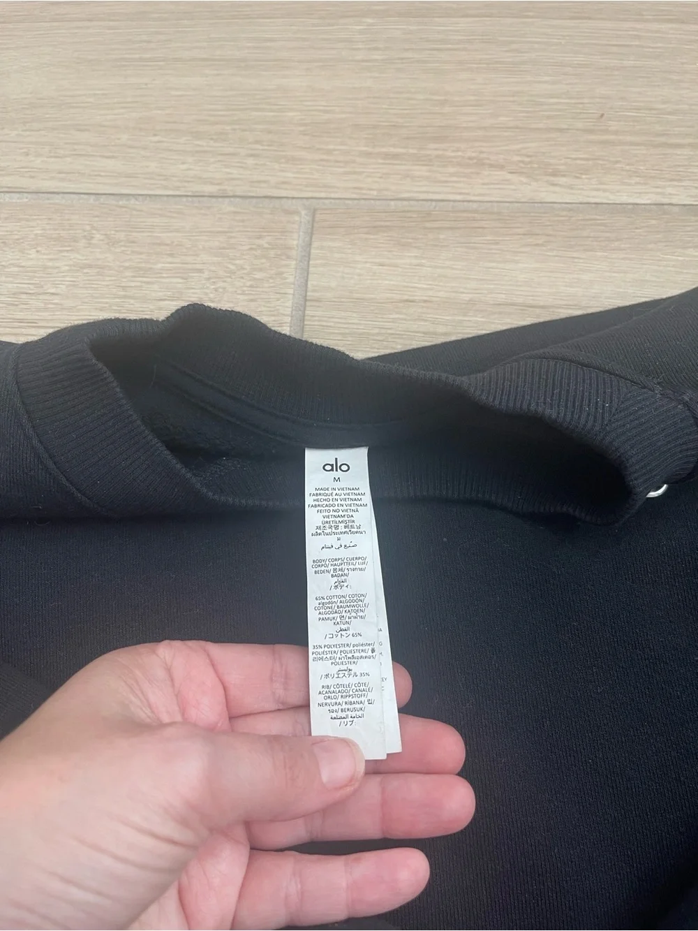 Alo Yoga Accolade Black Sweat Set Cropped Crewneck + Joggers Sz M 8-10